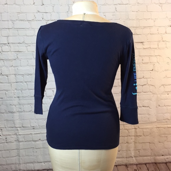 Lei navy blu 3/4 sleeve sleep tee - Picture 3 of 5